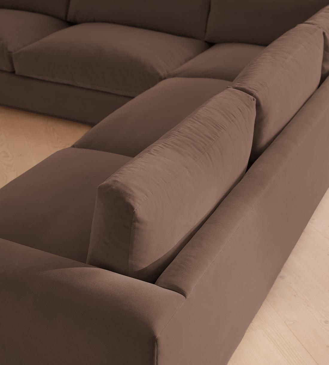 Mossley Corner Sofa - Velvet - Taupe  - US - Images - Image 4