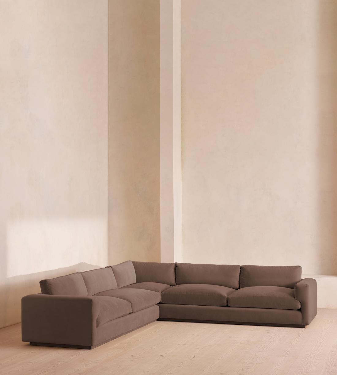 Mossley Corner Sofa - Velvet - Taupe  - US - Listing - Image 1