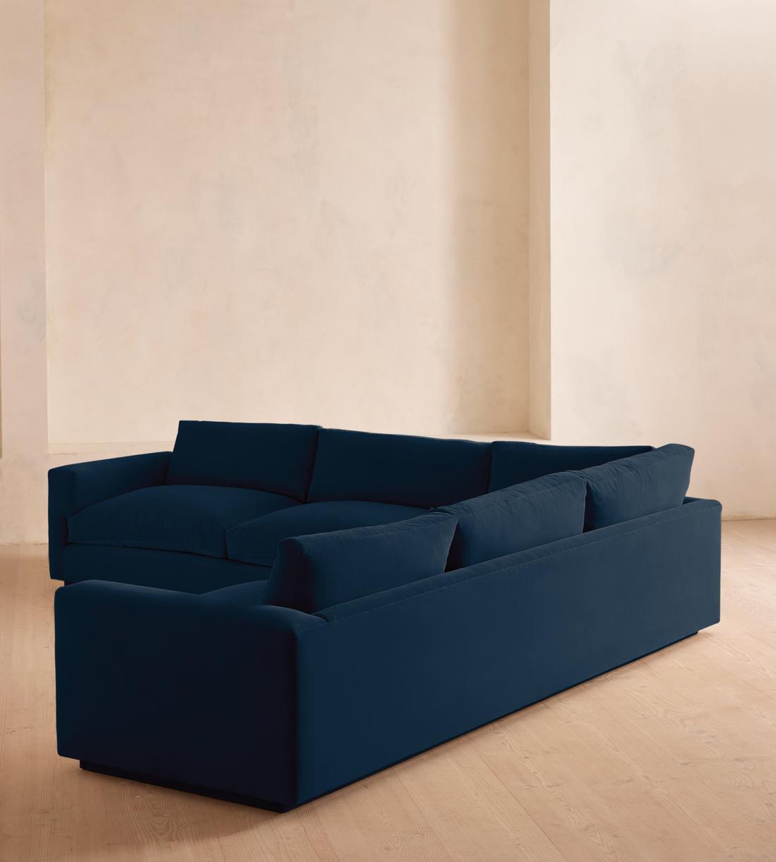 Mossley Corner Sofa - Velvet - Royal Blue  - US - Images - Image 3