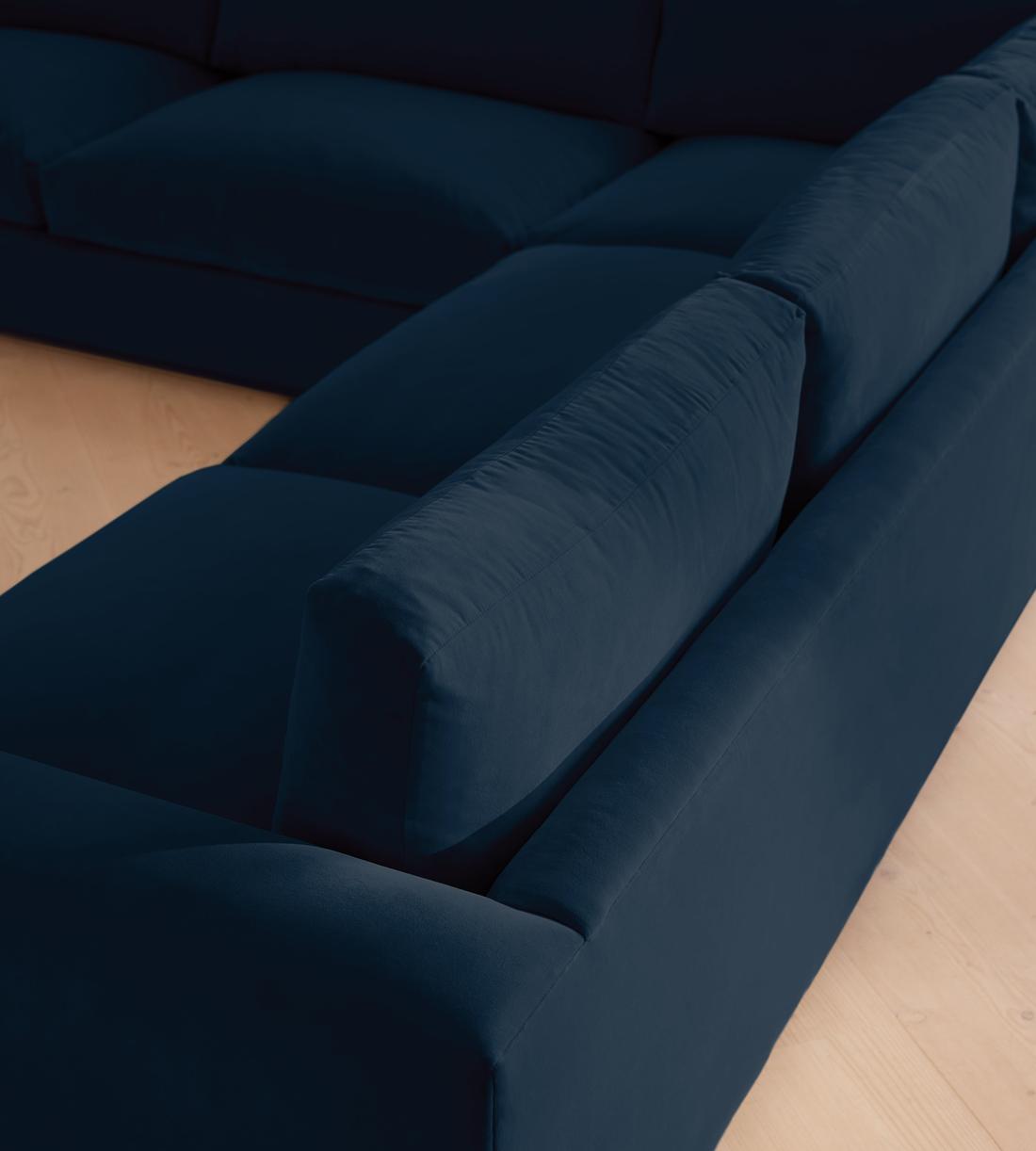 Mossley Corner Sofa - Velvet - Royal Blue  - US - Images - Image 4
