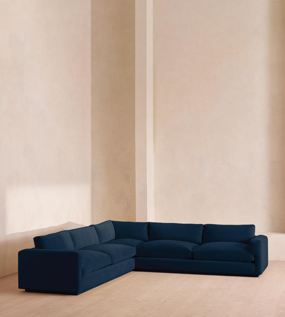 Mossley Corner Sofa - Velvet - Royal Blue  - US - Listing - Image 1