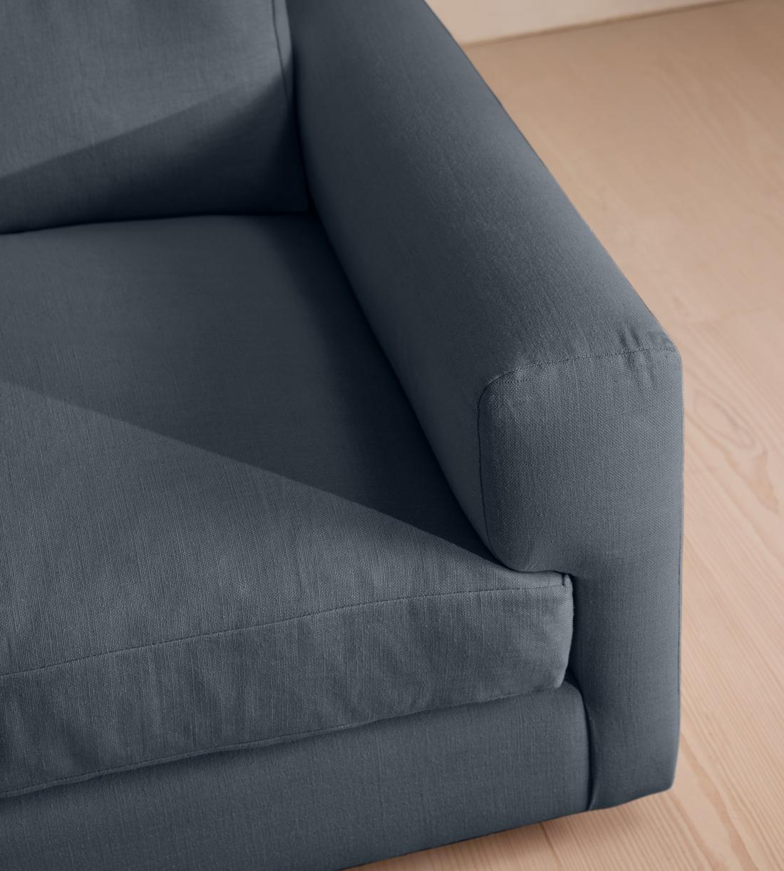 Mossley Corner Sofa - Linen - Prussian Blue - US - Images - Image 5