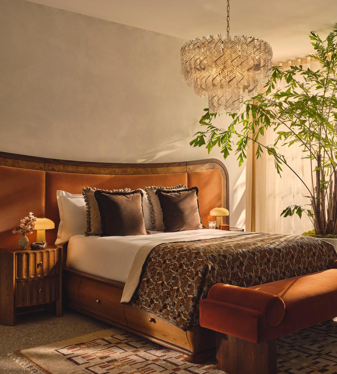 Alana Bed - King - Velvet - Antique Rose - Lifestyle - Image 1