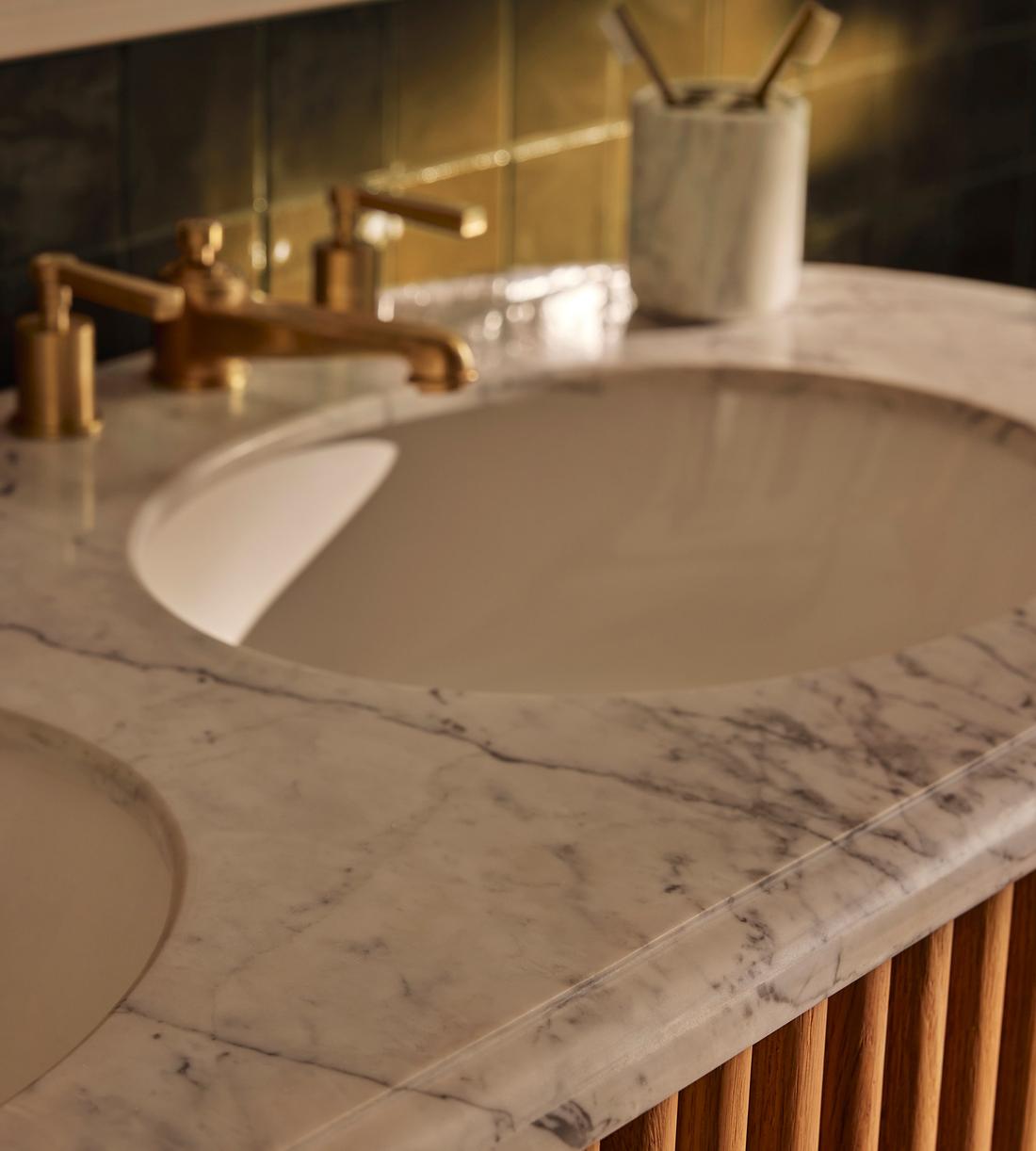 Carlisle Double Vanity - Carrara Marble - Lifestyle - Image 3
