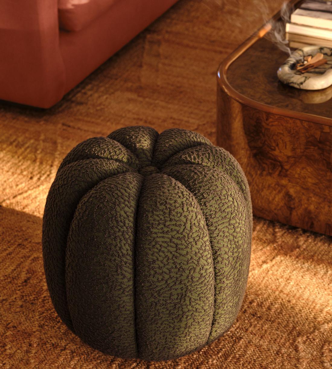 Sofia Footstool - Boucle Jacquard - Marine - UK - Lifestyle - Image 1