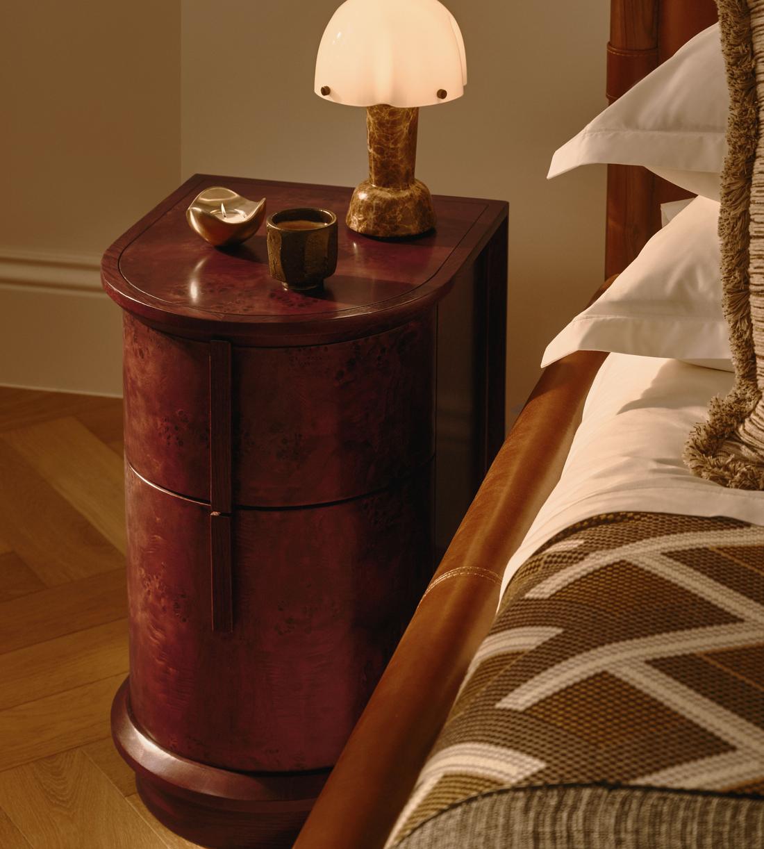Avery Bedside Table - Bordeaux - Lifestyle - Image 1