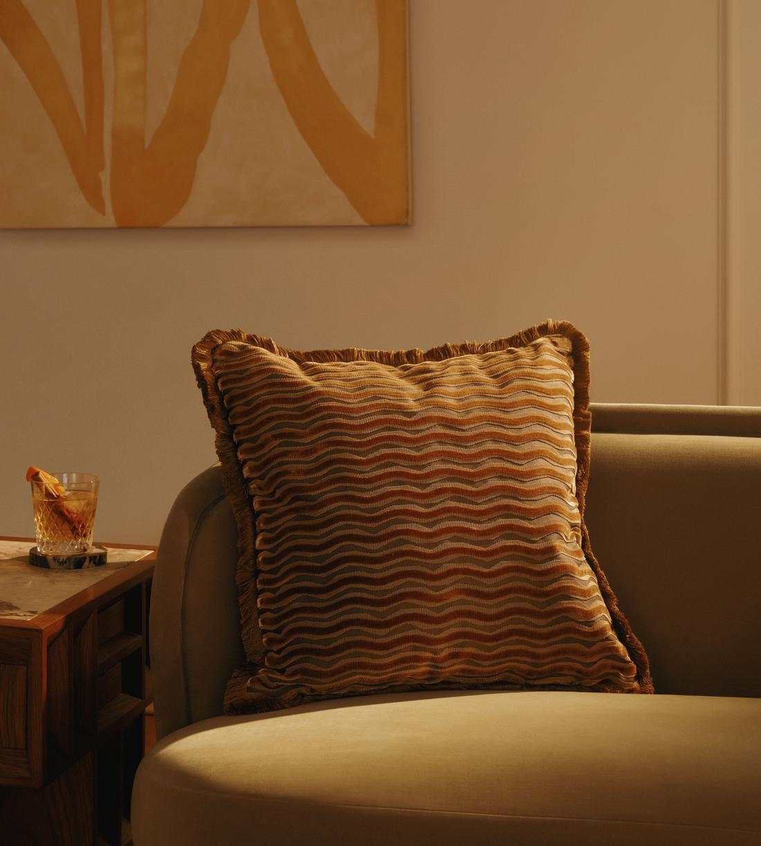 Teuser Square Cushion - Honey - Lifestyle - Image 1