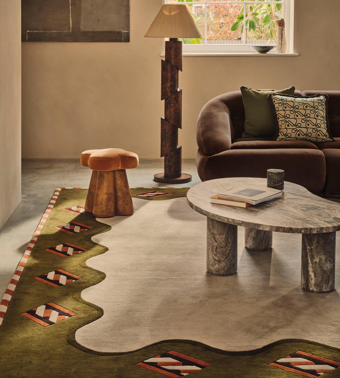 Tisbury Oval Coffee Table - Terra Bianca Marble - Lifestyle - Image 2