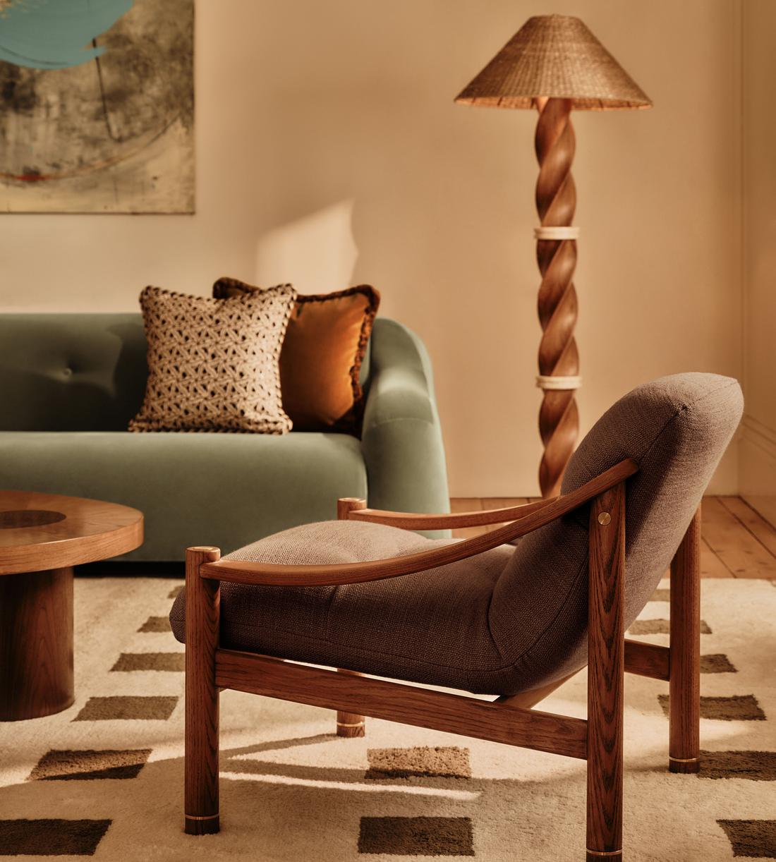 Dario Floor Lamp - Oak & Travertine - UK - Lifestyle - Image 3