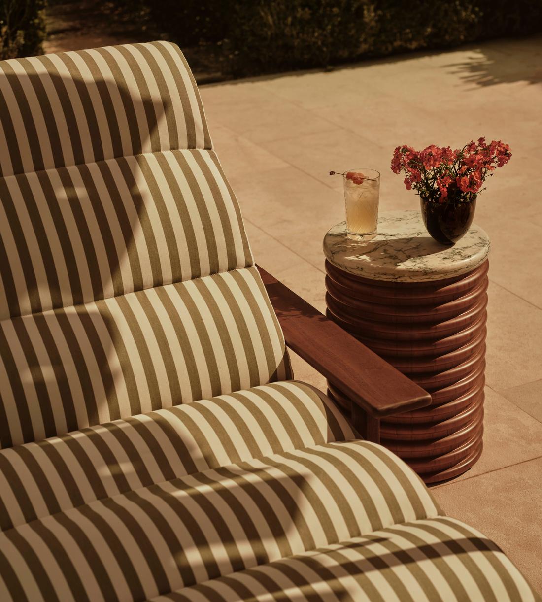Ardingly Outdoor Chaise Lounger - Babington House Stripe - Lifestyle - Image 2