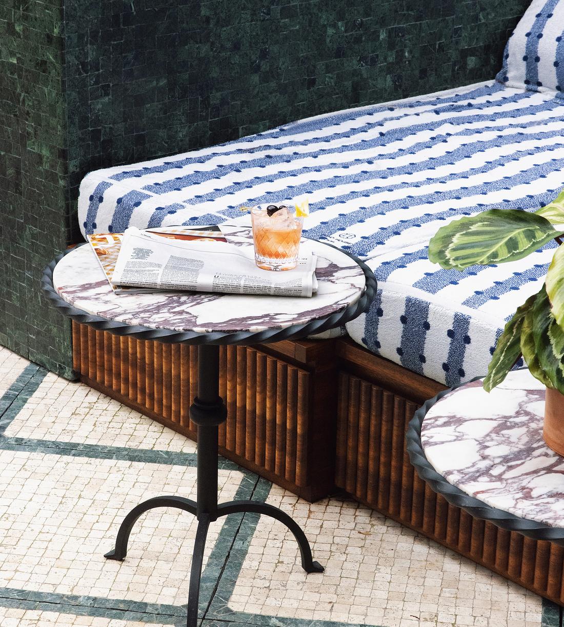 Limited Edition Paris Side Table - Red Marble - Lifestyle - Image 1
