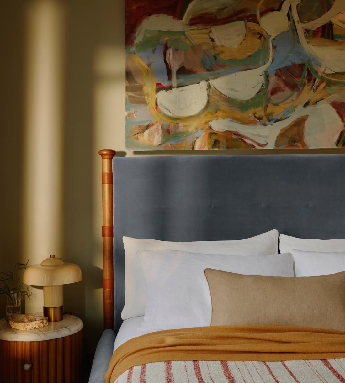 Paolo Bed - Queen - Velvet - Grey Blue - US - Lifestyle - Image 2