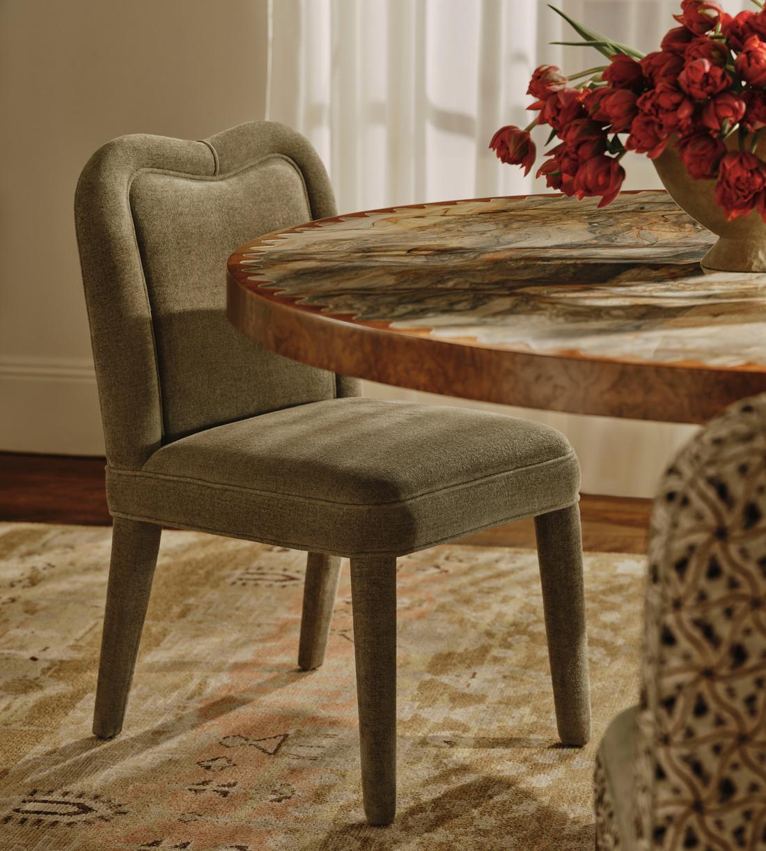 Pair of Keira Dining Chair - Linen Chenille - Sage - UK - Lifestyle - Image 1