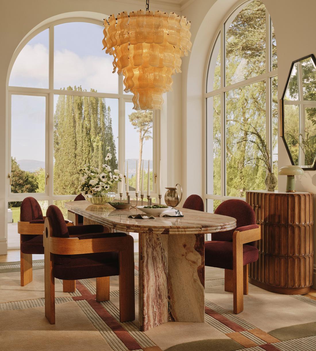 Emerson Dining Chair - Linen Chenille - Bordeaux - UK - Lifestyle - Image 3