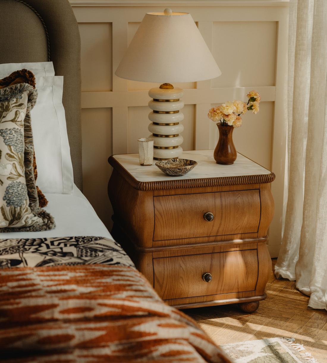 Esmeray Bedside Table - Mid-tone - Lifestyle - Image 1