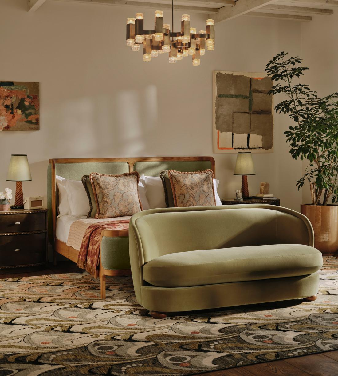 Blair Two Seater Sofa - Velvet - Lichen - US - Lifestyle - Image 2