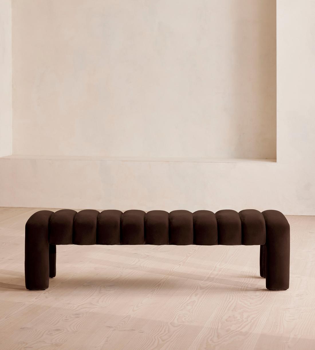 Willis Bench - Chocolate Velvet - US - Listing - Image 1