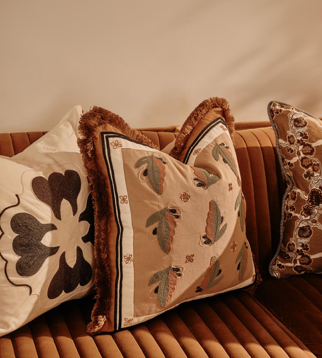 Arthur Square Cushion - Ochre - Lifestyle - Image 2