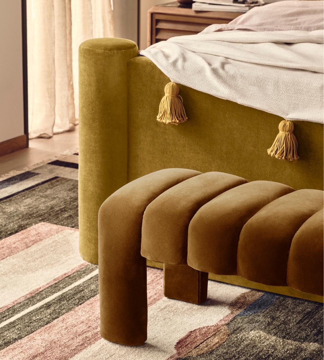 Willis Bench - Velvet - Mustard - Lifestyle - Image 3