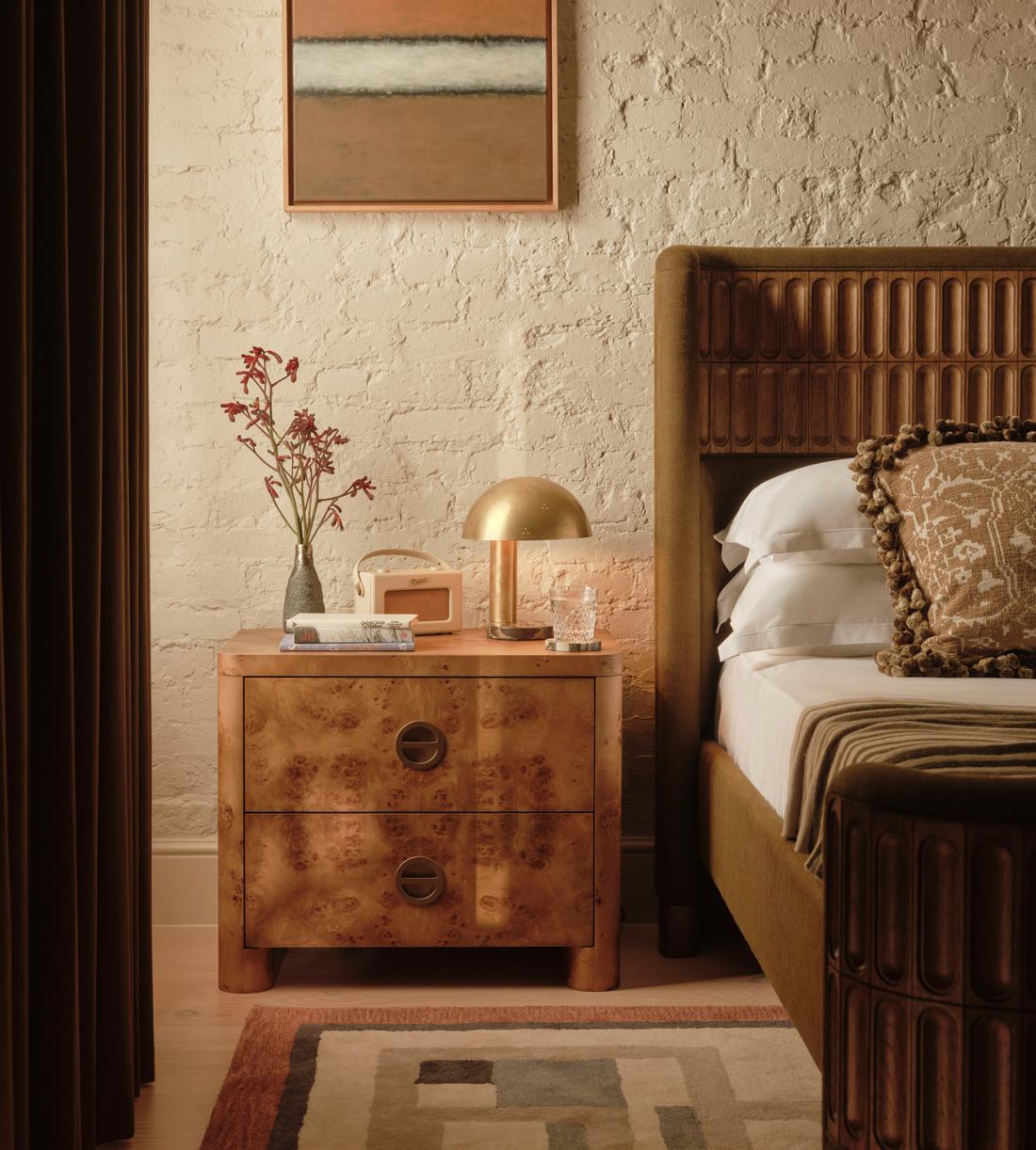 Warwick Bedside Table - Mappa Burl - Large - Lifestyle - Image 1
