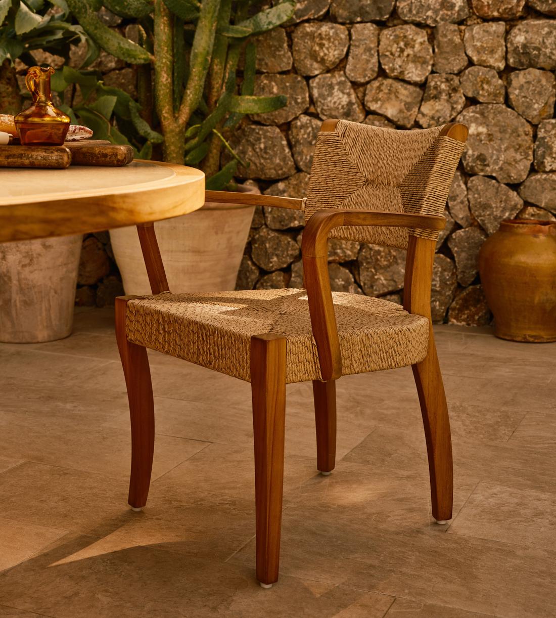 Molina Outdoor Dining Chair - Natural - Lifestyle - Image 1
