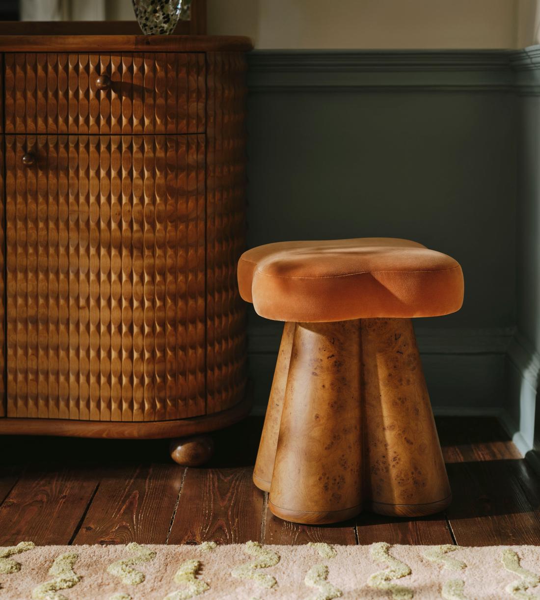 Albany Footstool - Velvet - Antique Rose - UK - Lifestyle - Image 1