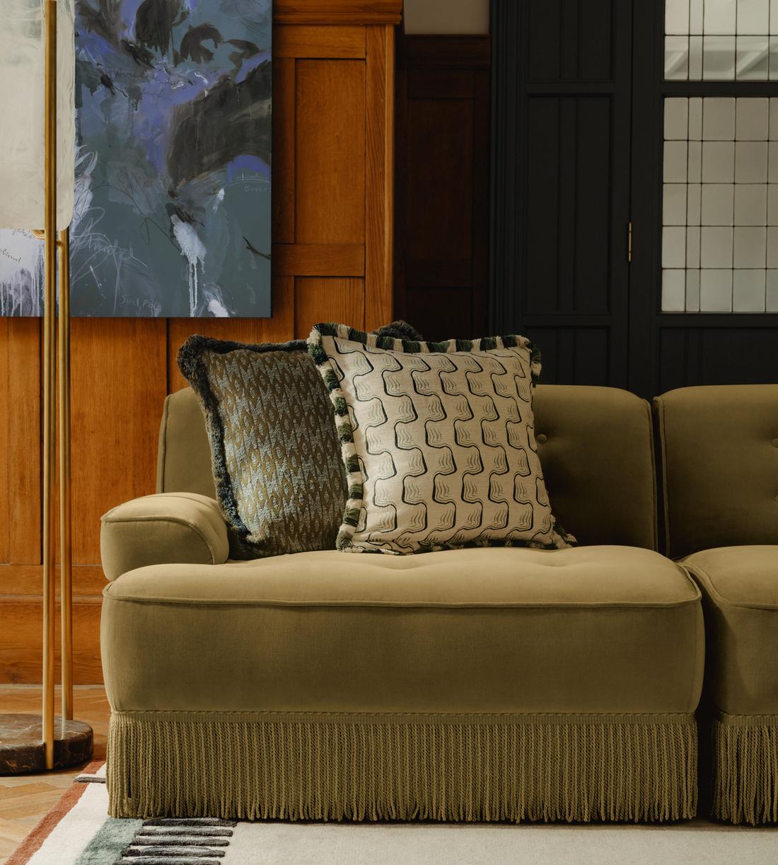 Elowen Modular Sofa - Three Seater - Velvet - Lichen UK - Lifestyle - Image 3
