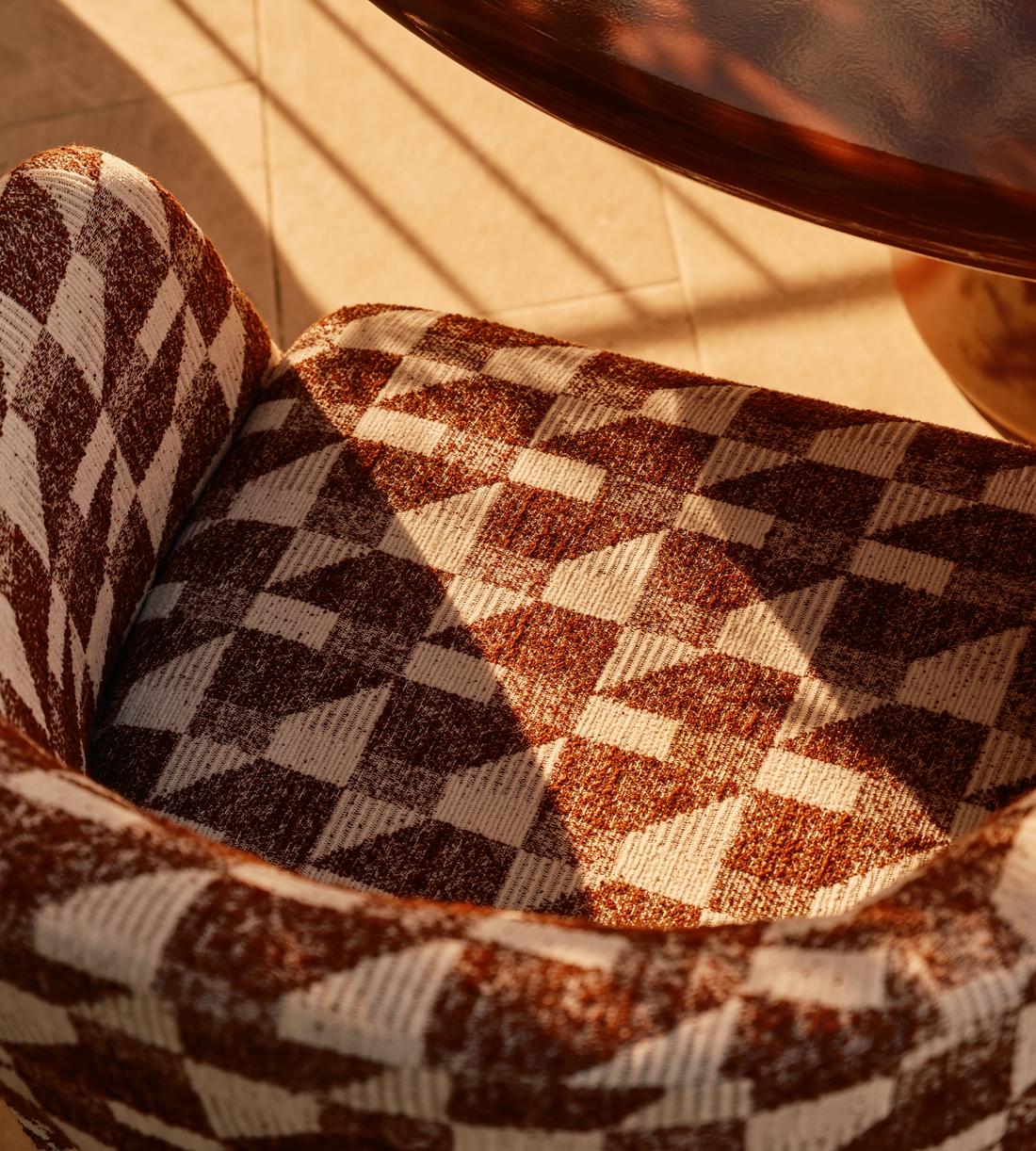 Morrell Outdoor Dining Chair - Geometric - Maroon - UK - Lifestyle - Image 2