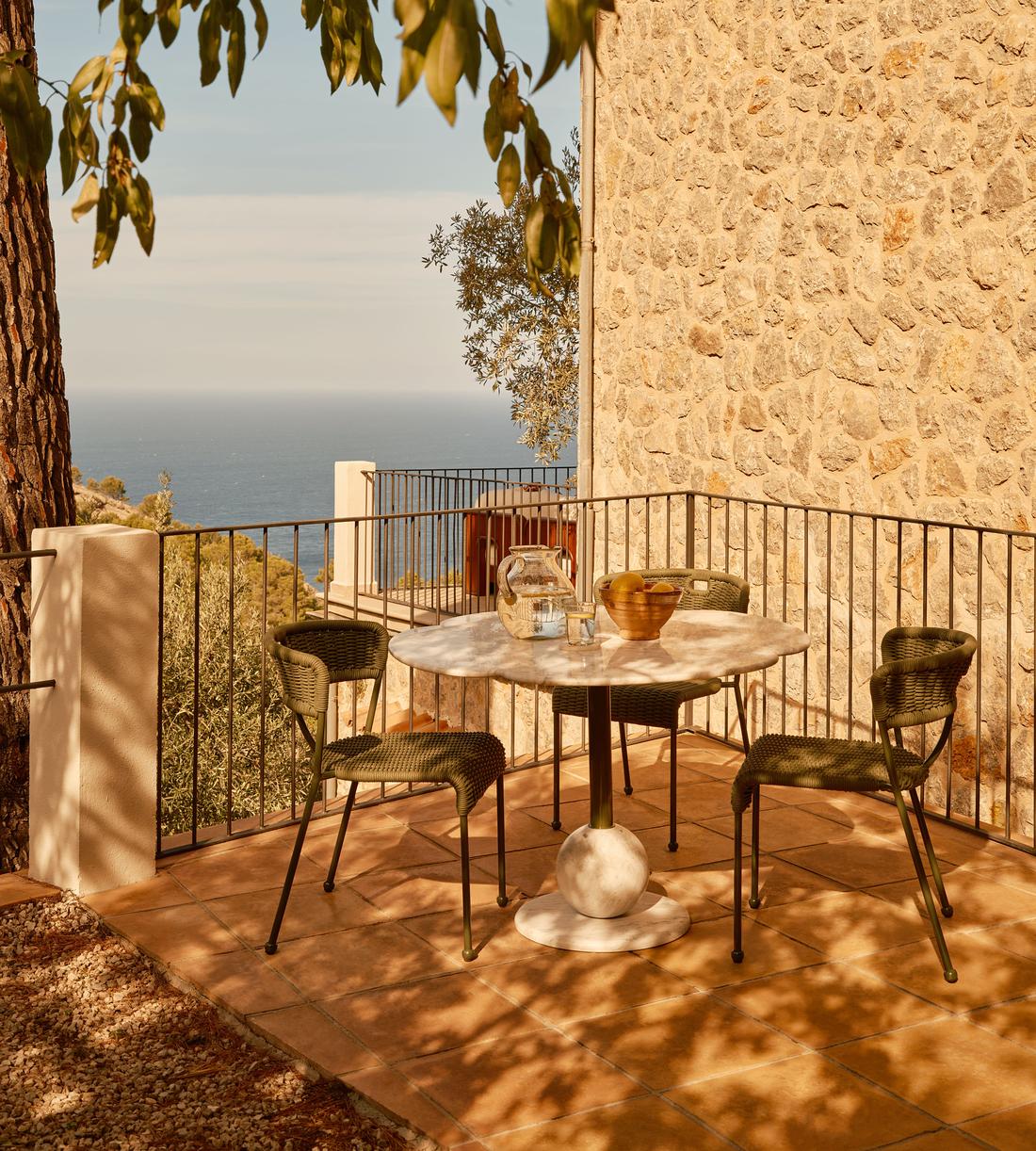 Vito Outdoor Dining Table - Carrara Marble - Lifestyle - Image 1