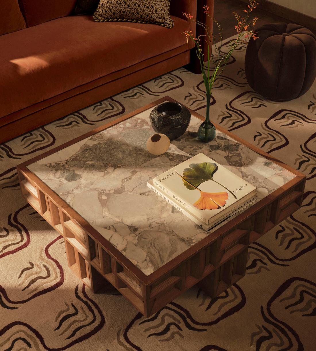 Ivy Coffee Table - Italian Ocean Grey Marble - Lifestyle - Image 1