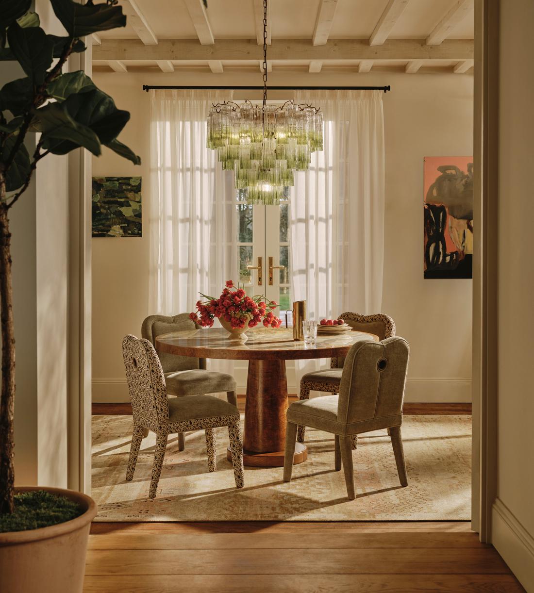 Pair of Keira Dining Chair - Linen Chenille - Sage - UK - Lifestyle - Image 2