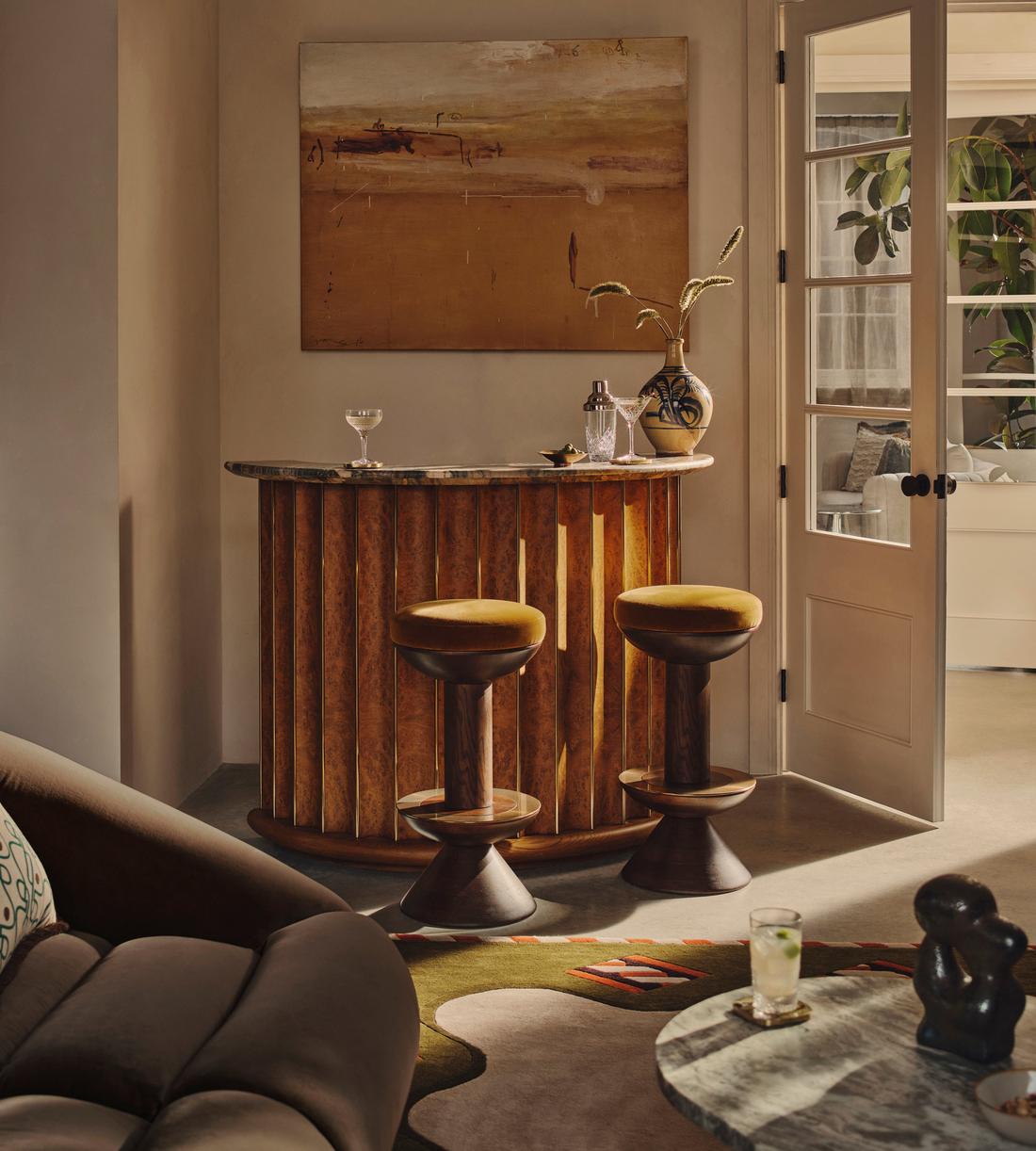 Lennie Barstool - Velvet - Mustard - UK - Lifestyle - Image 2