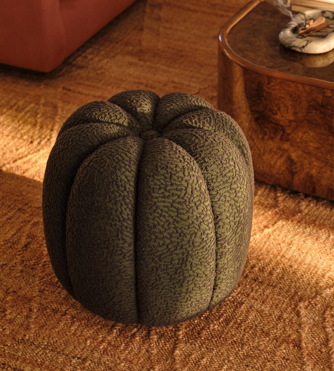 Sofia Footstool - Boucle Jacquard - Marine - UK - Lifestyle - Image 1