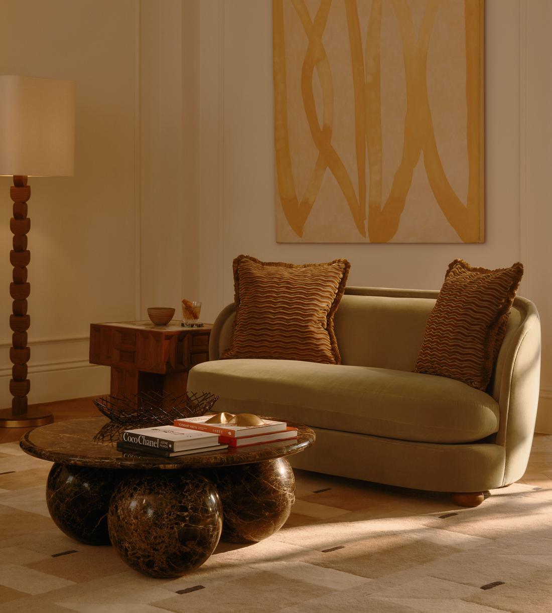 Blair Two Seater Sofa - Velvet - Lichen - US - Lifestyle - Image 1