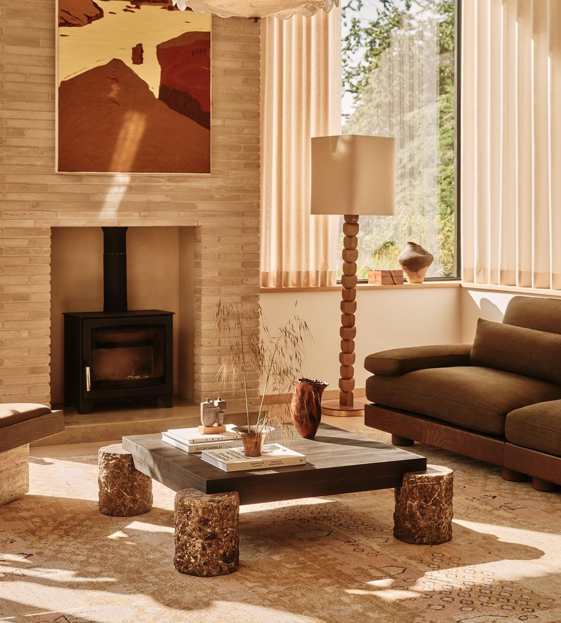 Torren Coffee Table - Dark Emperador - Lifestyle - Image 3
