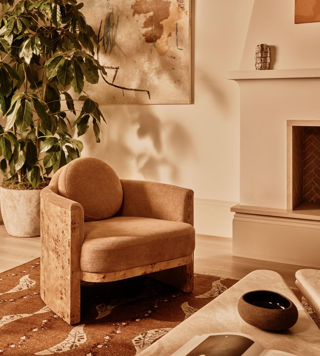 Carmen Armchair - Linen Chenille - Sand - US - Lifestyle - Image 1