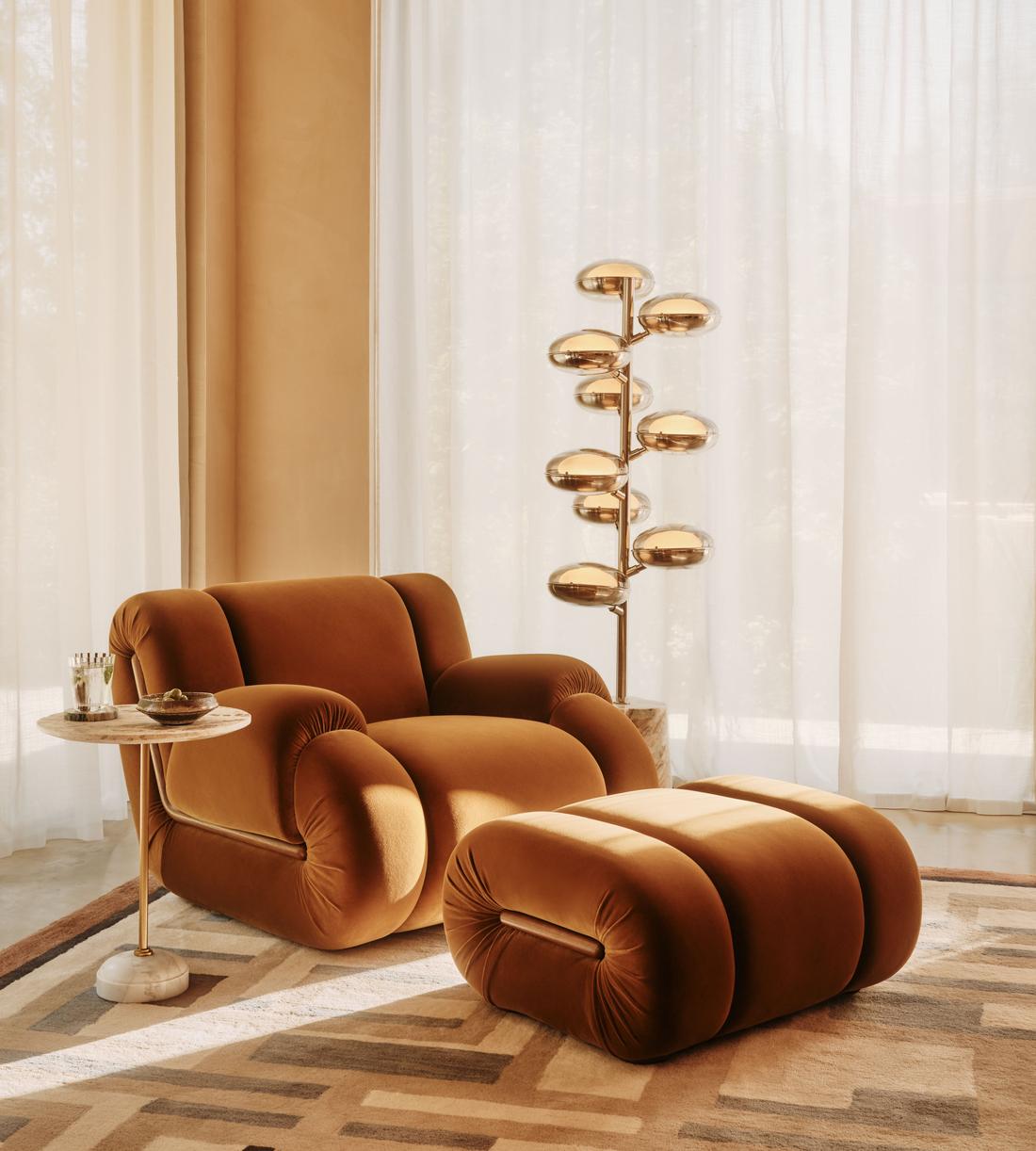 Umbria Armchair - Velvet - Mustard - US - Lifestyle - Image 3