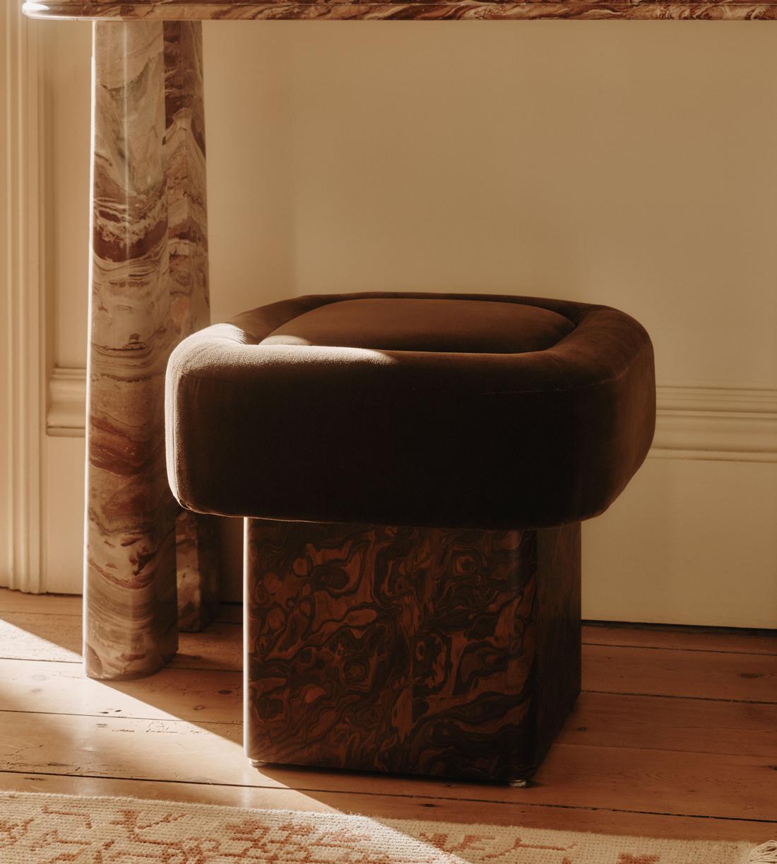 Ralph Footstool - Velvet - Chocolate - US - Lifestyle - Image 1