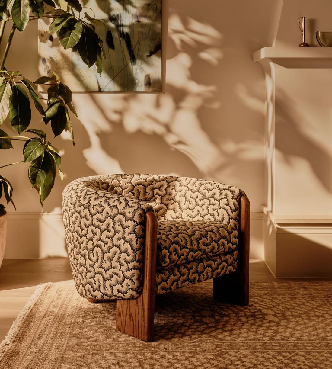 Winnie Armchair - Lophelia Jacquard - Brown  - UK - Lifestyle - Image 1
