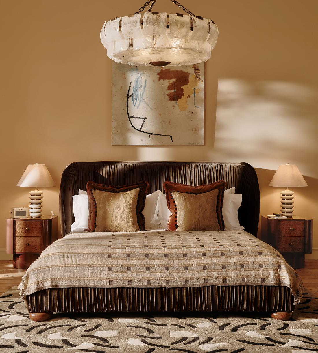Blair Bed - King - Velvet - Chocolate - UK - Lifestyle - Image 1
