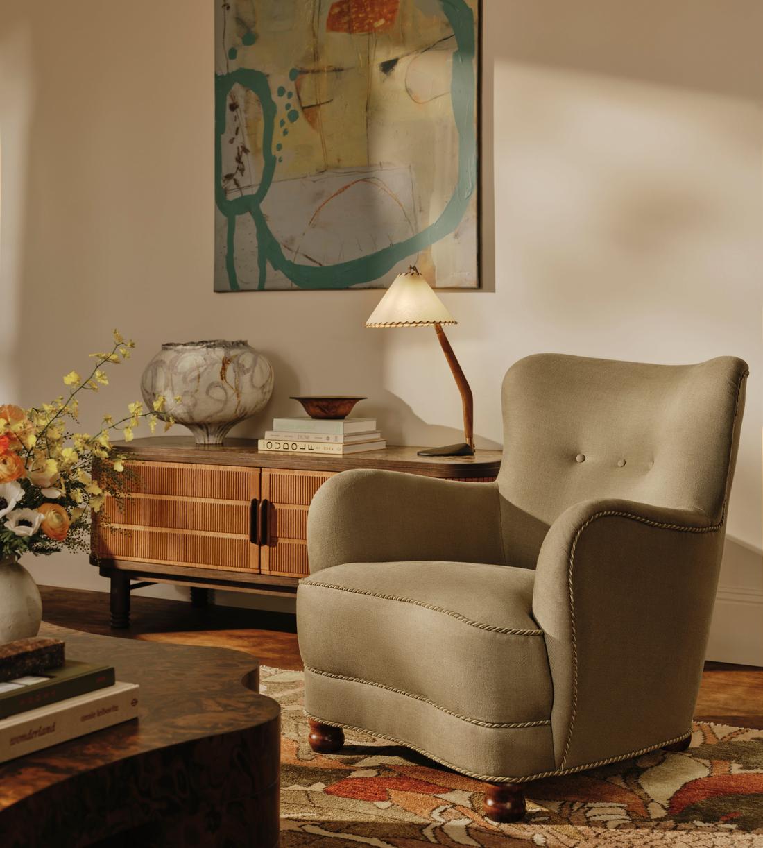 Pippa Armchair - Linen - Wheat - UK - Lifestyle - Image 1