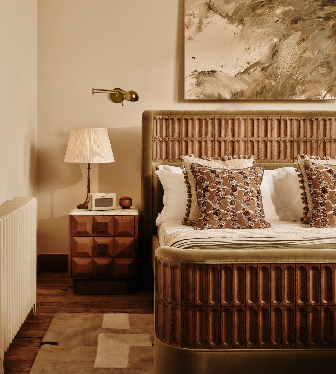 Devon Bed - King - Velvet - Lichen - Lifestyle - Image 1