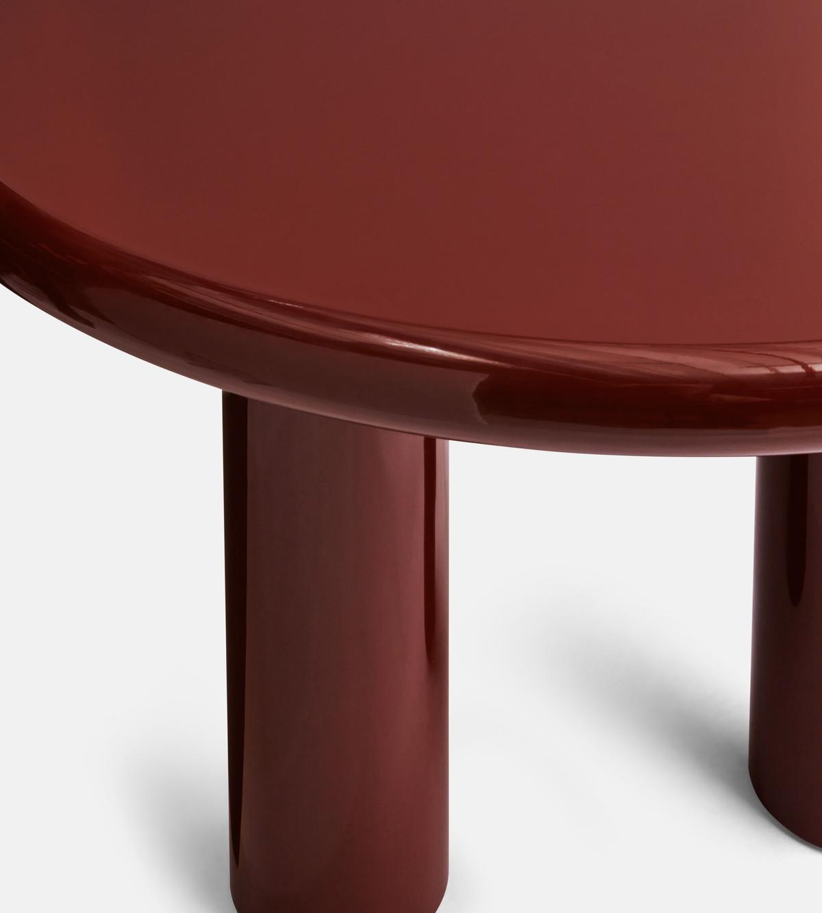 Geona Dining Table, High Gloss Lacquer, Bordeaux - Soho Home