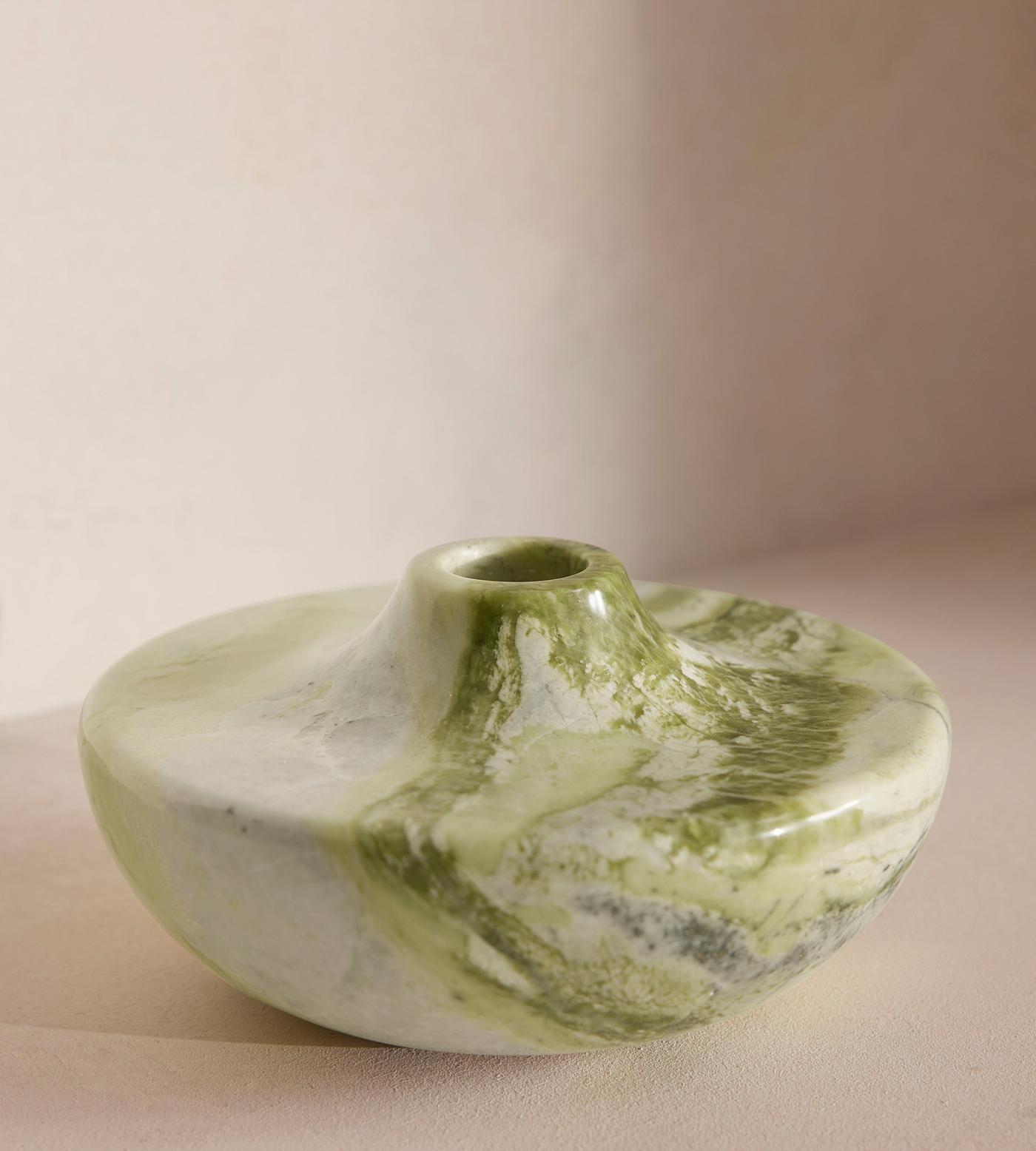 Alma Vase, Wide, Green