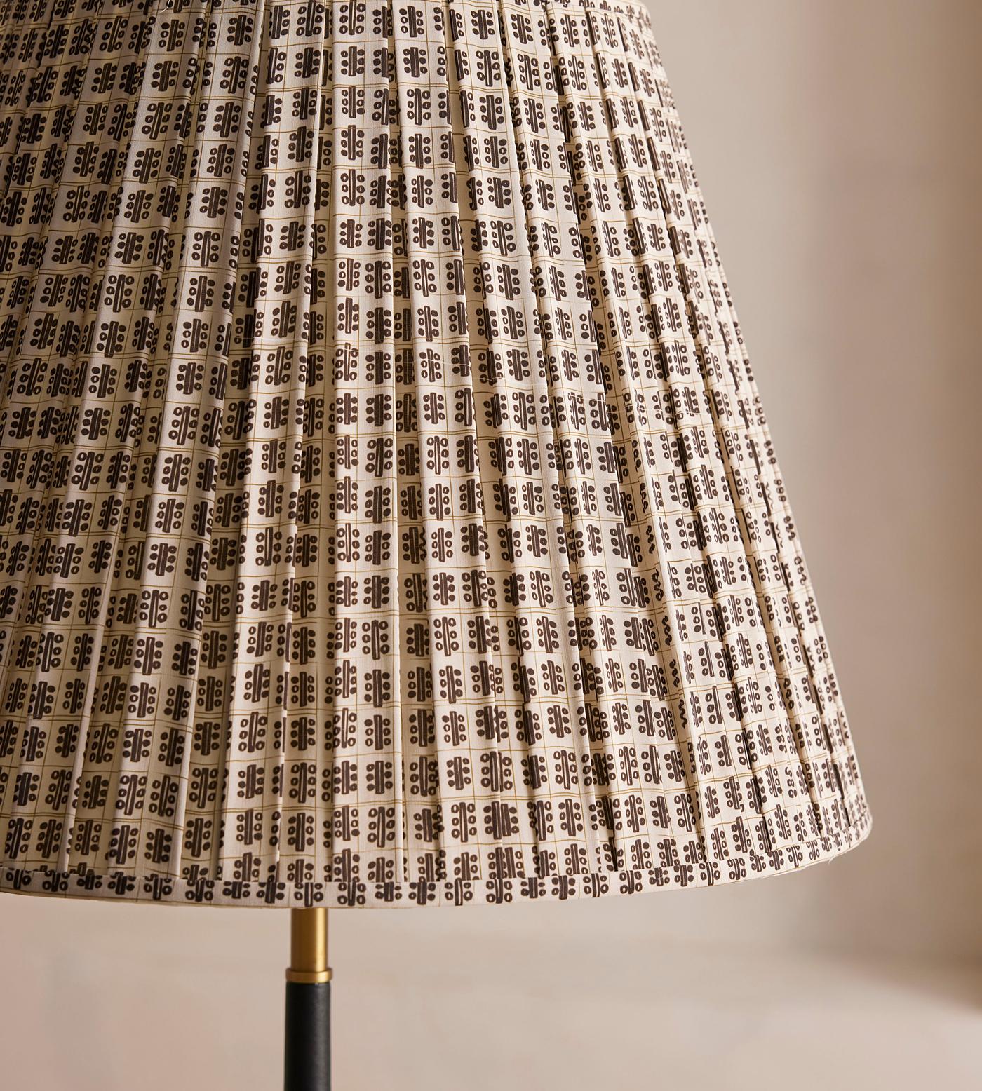 Beckett Leather Floor Lamp, Patterned Shade, US