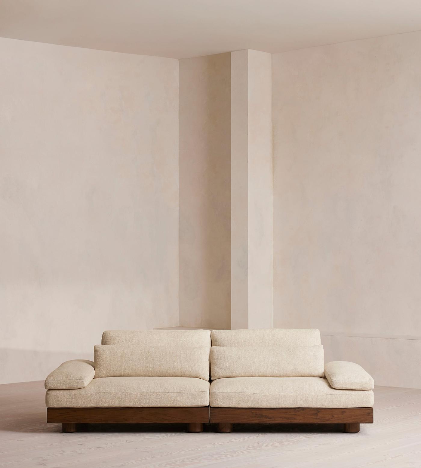 Image showcasing Truro Modular Sofa, Three Seater, Textured Linen