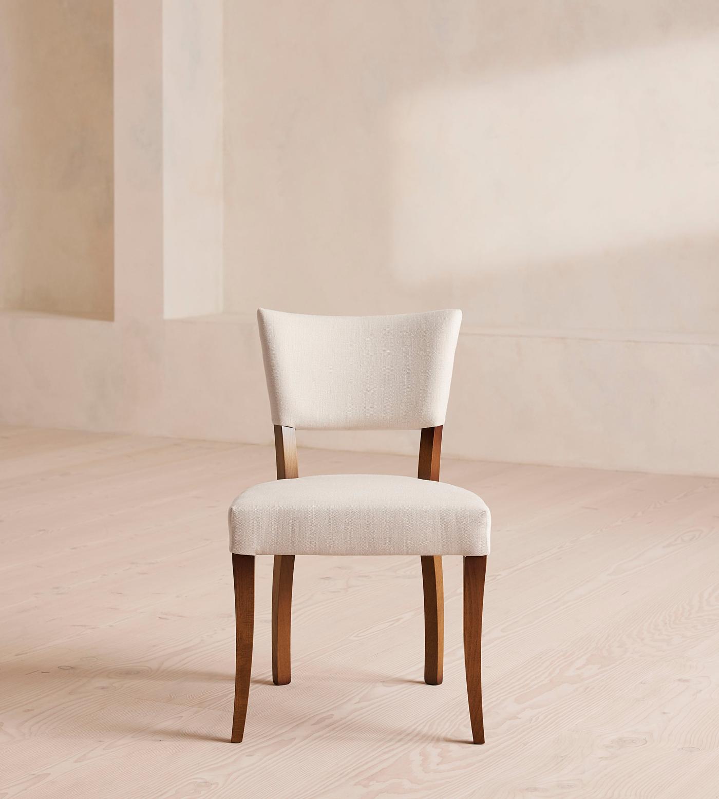 Pair of Molina Dining Chairs, Linen, Natural, US