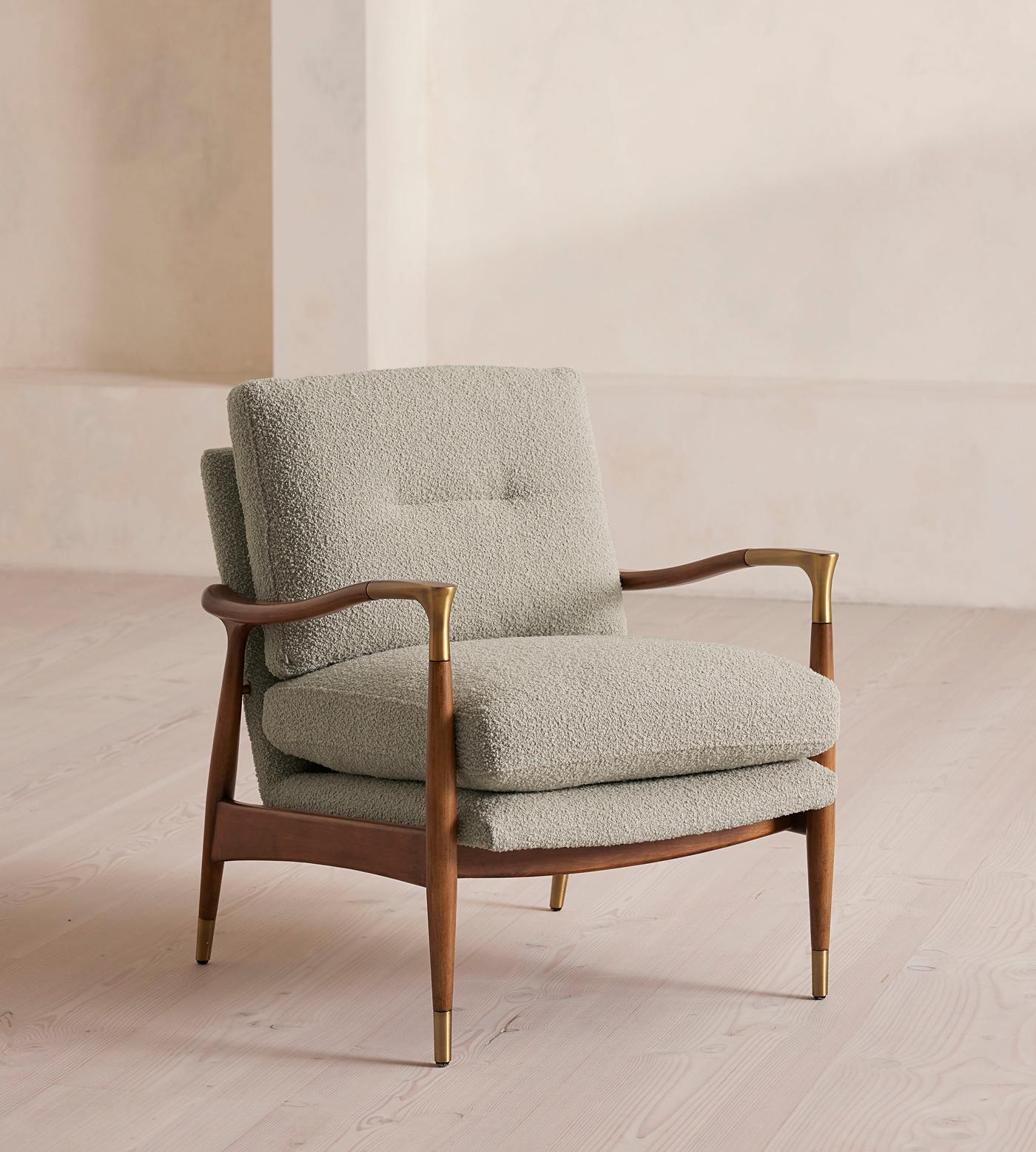 Photo inspiration: Visual Reference: Theodore Armchair Textured Wool Boucle Pistachio