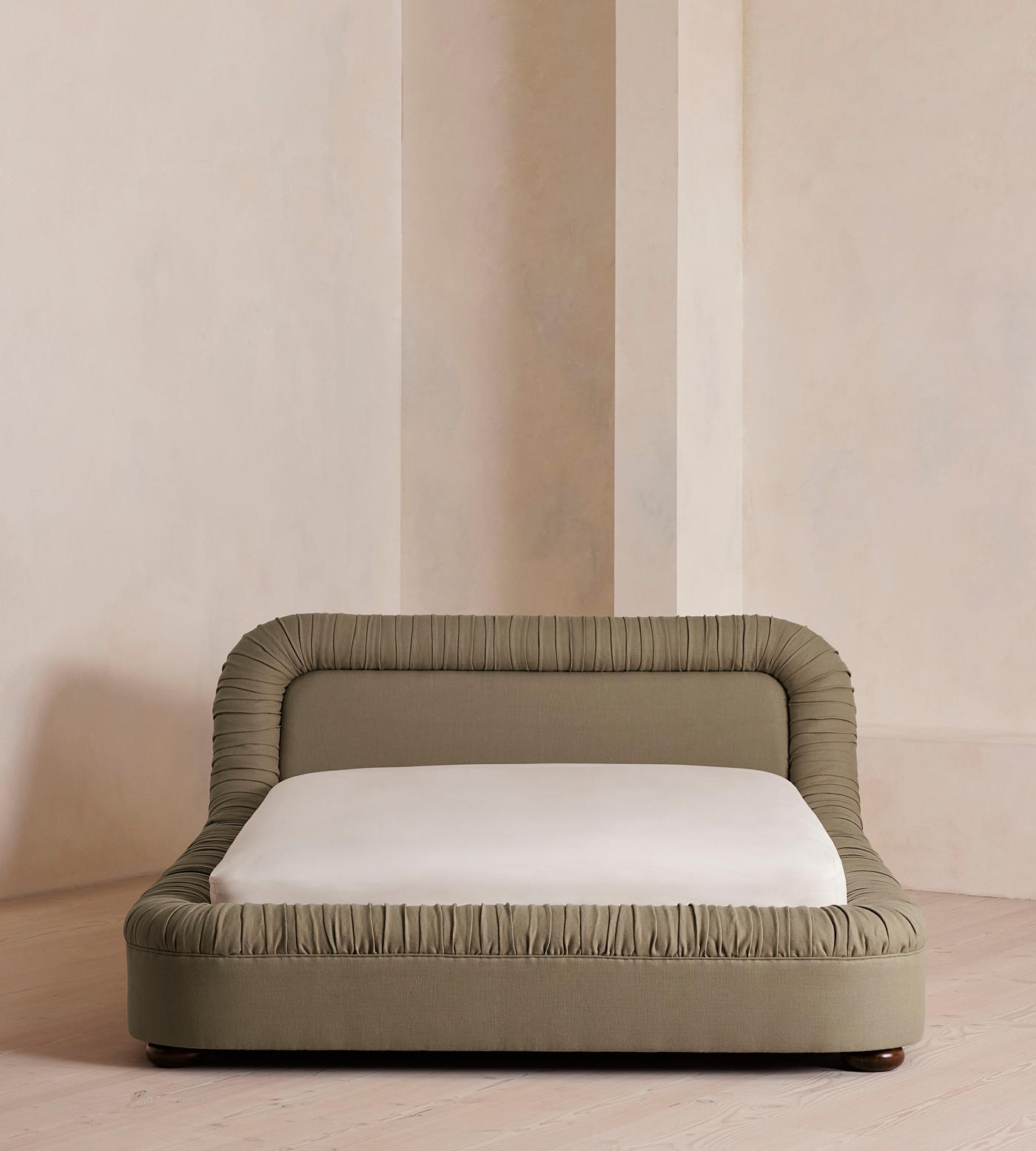 Vara Bed, California King, Linen, Sage, US