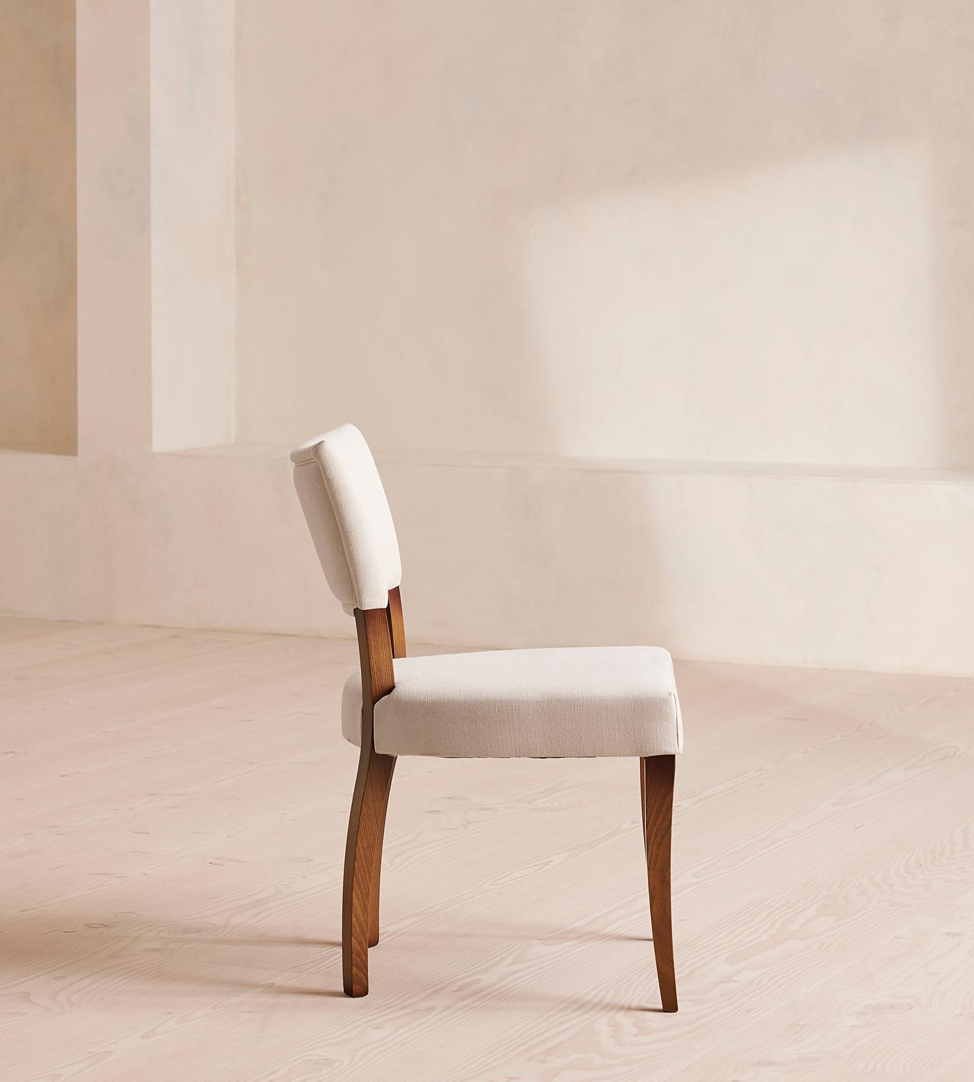 Pair of Molina Dining Chairs, Linen, Natural, US